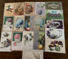 LOT of 18 Pretty Vintage Easter POSTCARDS with EASTER EGGS & Flowers-eggs-h969 picture